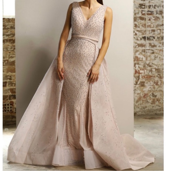 2 in 1 pearl gown detachable skirt